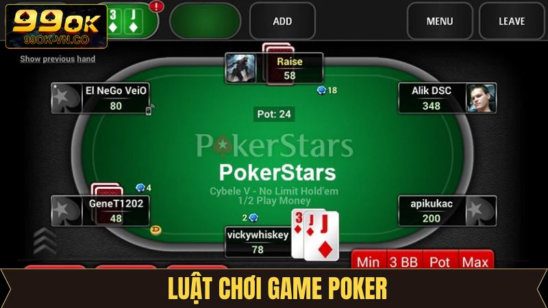 Luật tham gia poker cụ thể 